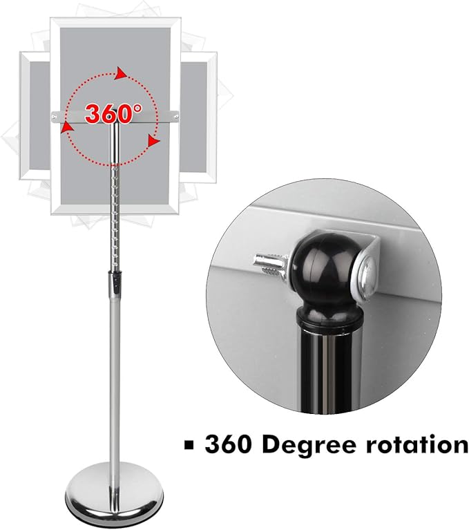 DISPLAYSWORKER Adjustable Poster Sign Stand, Floor-Standing Sign Holder - Image 3