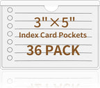 NIUBIER Storage Bin Labels, 36 Pack Clear Adhesive Pockets, Index Card Holder by NIUBIER