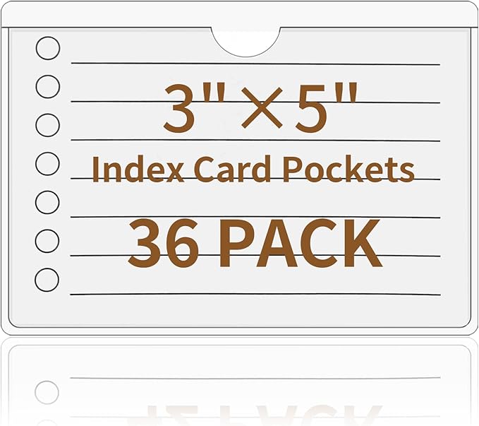 NIUBIER Storage Bin Labels, 36 Pack Clear Adhesive Pockets, Index Card Holder by NIUBIER