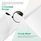 Roneky Legal Pads 5x8 Inch, 4 Pack, Narrow Ruled, 5x8 White Legal Pad, Mini - Image 3