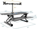 Mount-It! Standing Desk Converter Height Adjustable 47" Extra Large Wide Stand - Image 2