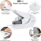 Plus Paper Clinch Compact Staple-Free Stapler, Ivory White - Image 6