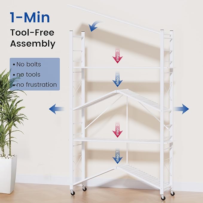 ALANNG 40" W Foldable 5-Tier Storage Shelves - Image 8