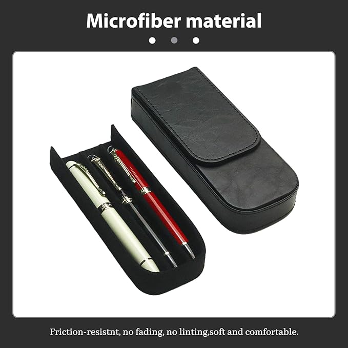 MIVLXLX Leather Triple Pen Case Pencil Pouch Holder - Image 3