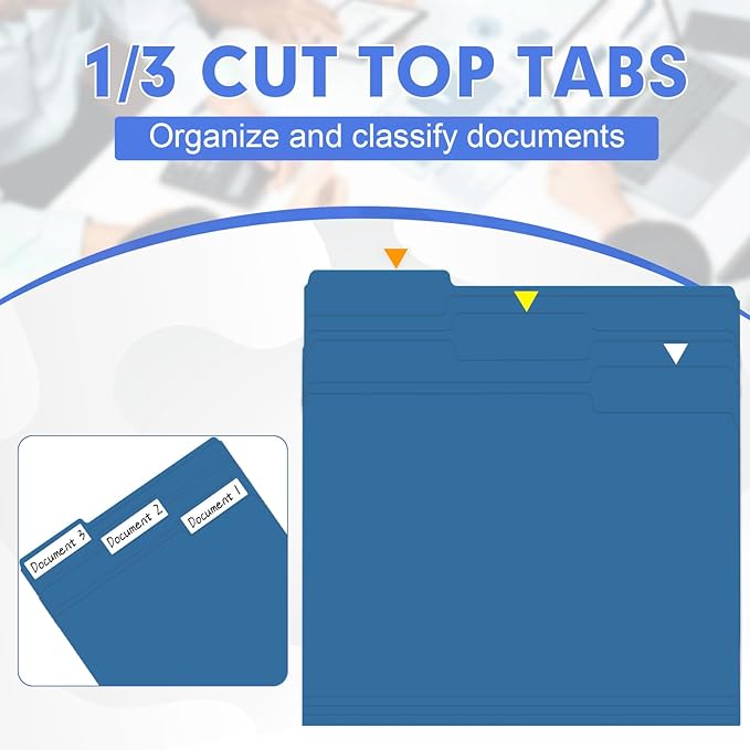 File Folder, HERKKA 30 Pack 1/3 Cut Tab File Folders, File Folders Great - Image 3