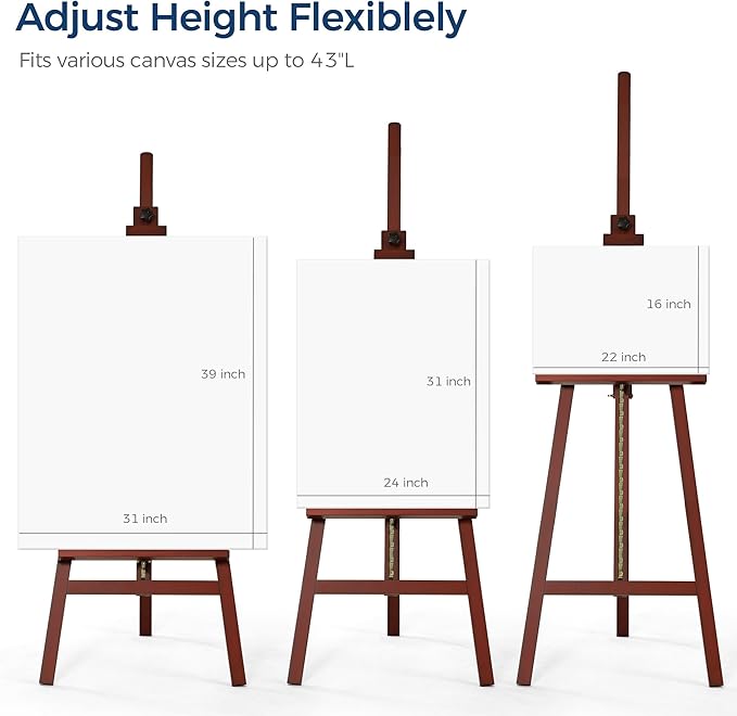 VISWIN Wooden Art Easel for Painting, Adjustable & Foldable Beech Wood Display - Image 4