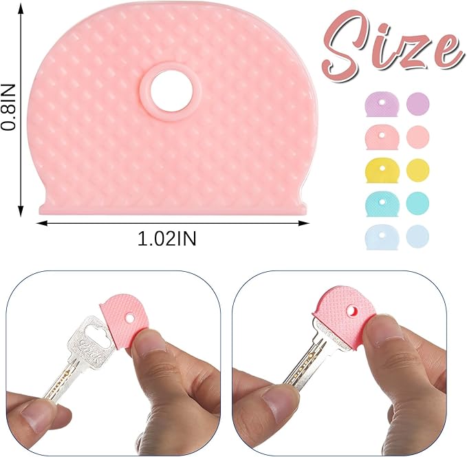 Blulu 80 Pieces 1Inch Colored Key Covers Caps Tags Covers Set Plastic Key Color - Image 2