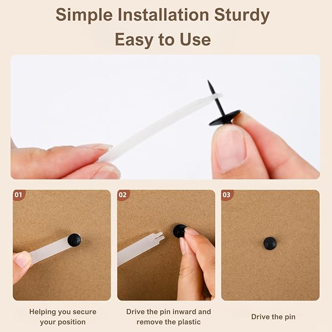 50pcs Gold Thumb Tacks for Picture Hangers - Image 5