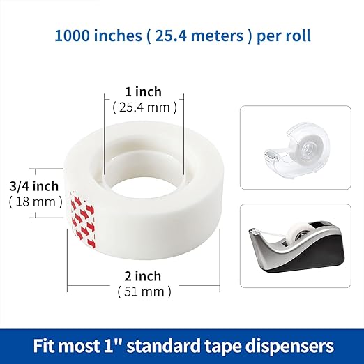 PCKPGON 24 Rolls Invisible Tape Refill, Matte-Finish Translucent Tape Refills - Image 3