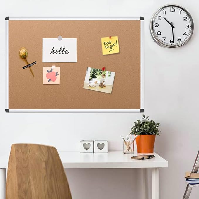 VIZ-PRO Cork Notice Board, 36 X 24 Inches - Image 6