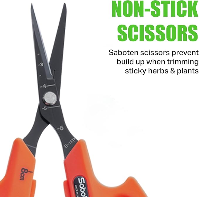 Saboten Fluorine Coated Straight Blade Trimming Scissors Orange PT-1 160mm - Image 4