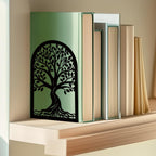 Tree of Life Book Shelf Decorative Bookends for Shelves, Book Ends for Heavy Books, Black Trees Metal Bookends for Desk Organizer, Office Library Decor Decorative Books for Home Decor