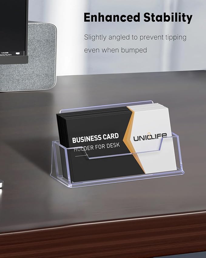 Uniclife 2 Pack Acrylic Business Card Holder - Image 4
