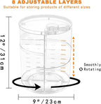 Rotating Makeup Organizer, DIY 8 Adjustable Layers Spinning Skincare Organizer - Image 3