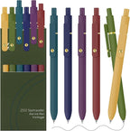 UIXJODO Gel Pens, 6 Pack Gold Retro 0.5mm Black Ink Pens Fine Point Smooth by UIXJODO