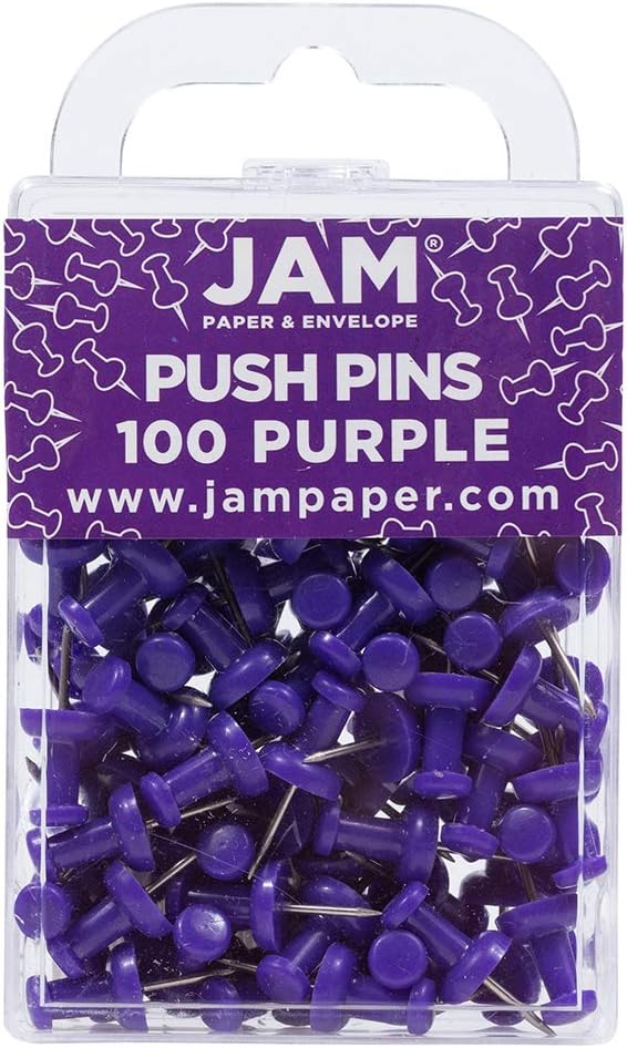 JAM PAPER Colorful Push Pins by JAMPaper