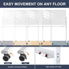 Mobile Clear Glass Whiteboard, 48 x 32 Inches Standing White Board on Wheels - Image 5