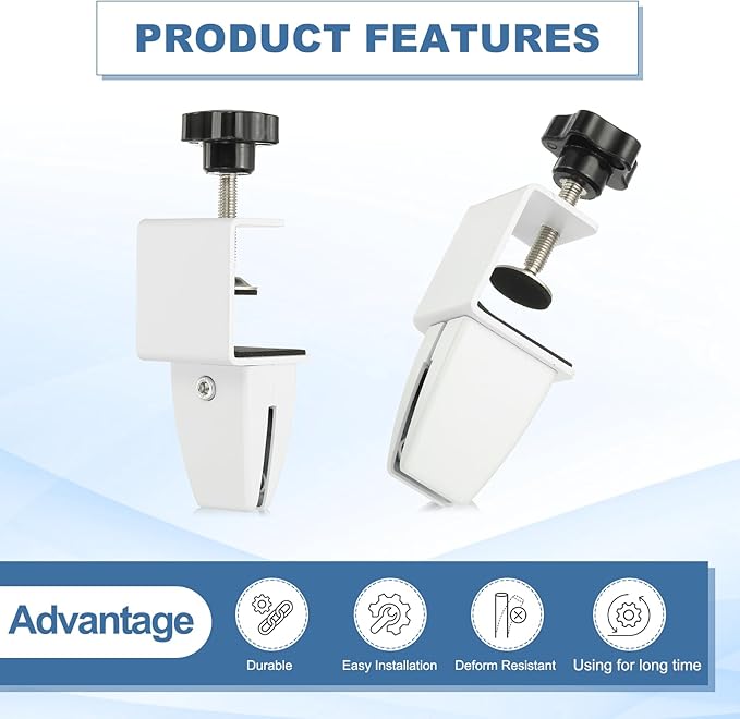 PATIKIL 2 Pcs 1/8" to 1/2" Adjustable Desk Divider Partition Clips, Aluminum - Image 5