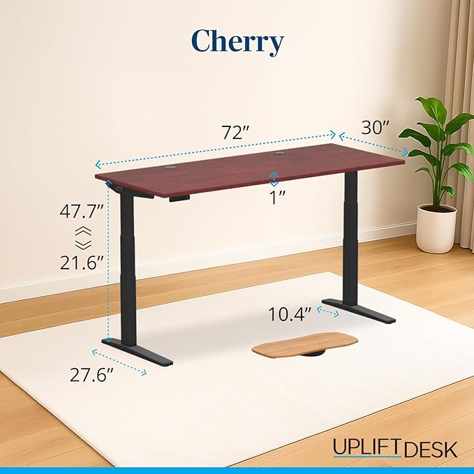 UPLIFTDESK V3 2-Leg Cherry Laminate Wood Standing Desk – Adjustable Height - Image 2