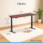 UPLIFTDESK V3 2-Leg Cherry Laminate Wood Standing Desk – Adjustable Height - Image 2