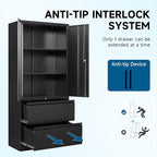 PEUKC 2-Drawer Metal File Cabinet, Lateral Vertical Filing Cabinets - Image 6