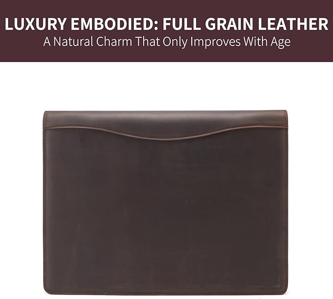 Geslun Personalized Genuine Leather 3 Ring Binder, Custom Engraved 8.5 x 11 - Image 4