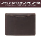 Geslun Genuine Leather 3 Ring Binder, 8.5 x 11 Letter Size Folio - Image 7