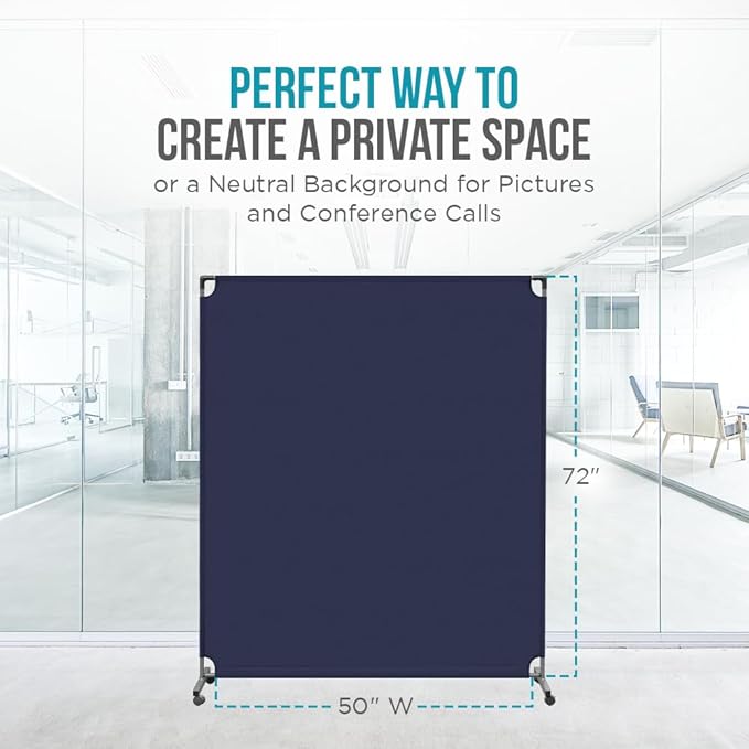 Steel-AID 50-inch Rolling Privacy Room Divider - Image 3