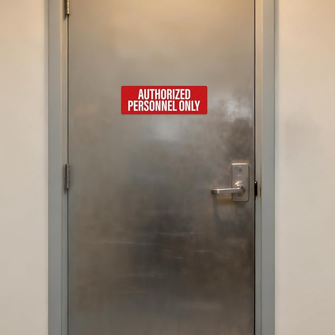 Anobell 10 Pack Authorized Personnel Only Sign Self Adhesive 9 × 3 Inch - Image 4