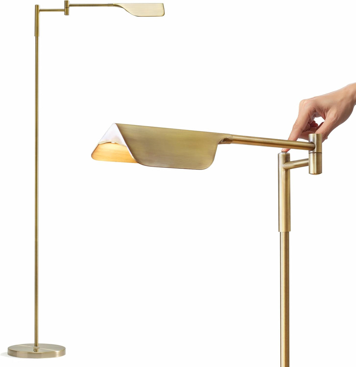 Brightech Leaf Pharmacy LED Reading Lamp, Dimmable Floor Lamp with Easy Rotat...