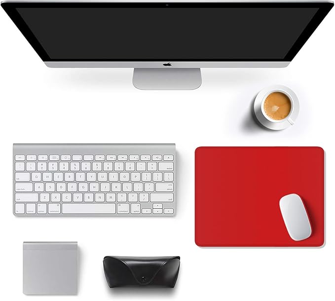 Auhoahsil Red Mouse Pad, 12 x 10 Inch Square Mousepad, 3mm Thick Rubber Mouse - Image 3