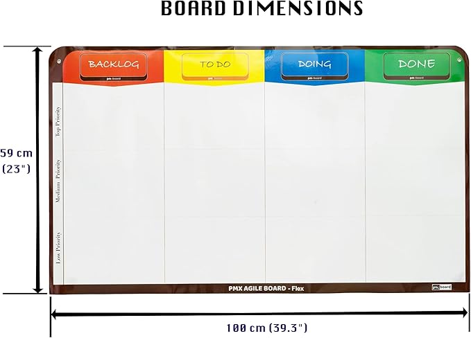 pmxboard 4 Column Magnetic Kanban Board, Scrum Board Flex Whiteboard Kit. Agile - Image 4