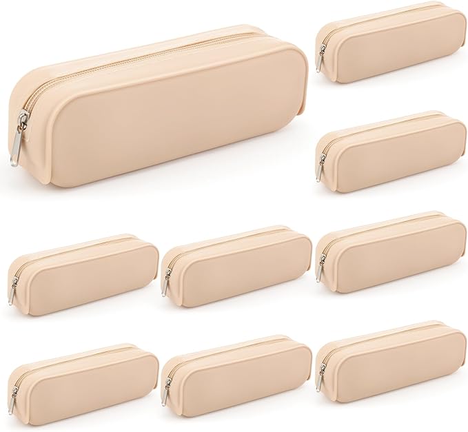 Feifeiya 8 Pcs Silicone Pencil Case Pen Zipper Pouch Bags Aesthetic Back to by Feifeiya
