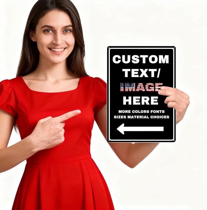 Custom Sign Left or Right Arrow, Glow in the Dark/Reflective Option, - Image 2