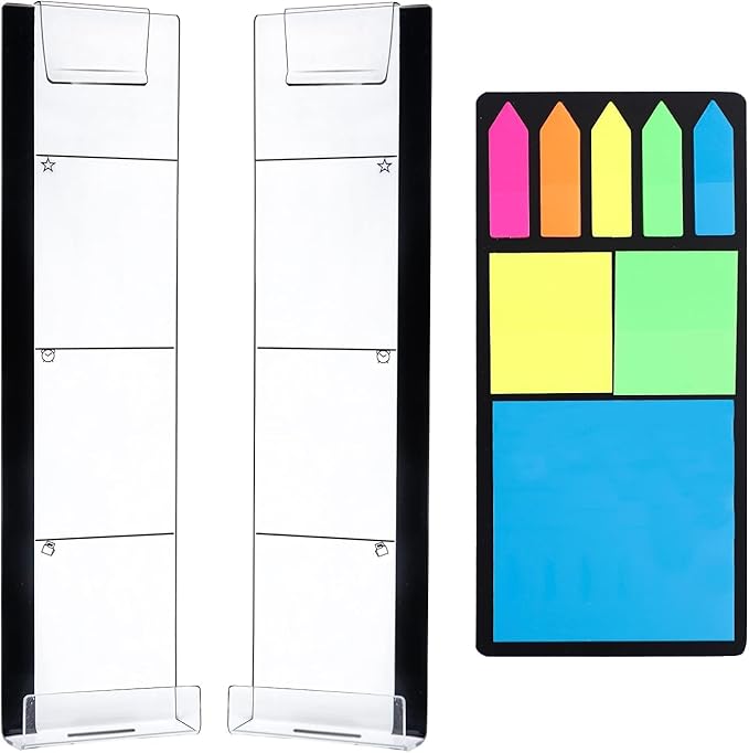 2PCS Multifunction Clear Computer Monitor Memo Boards （Left & Right） Acrylic by Keenjorika