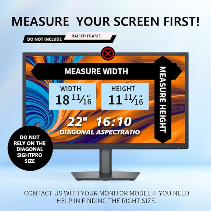 Computer Privacy Screen 22 inch, Removable 16:10 Aspect Ratio Widescreen Laptop - Image 2