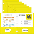 Two Pocket Portfolio Folders, PANDRI 60 Pack 3 Hole Punched 2 Pocket Folders by PANDRI