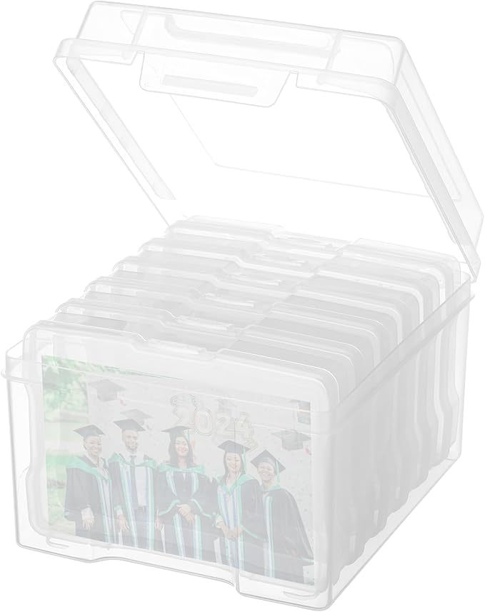 COSICS Photo Storage Box 5" x 7", Extra Large Transparent Plastic Photo by Cosics