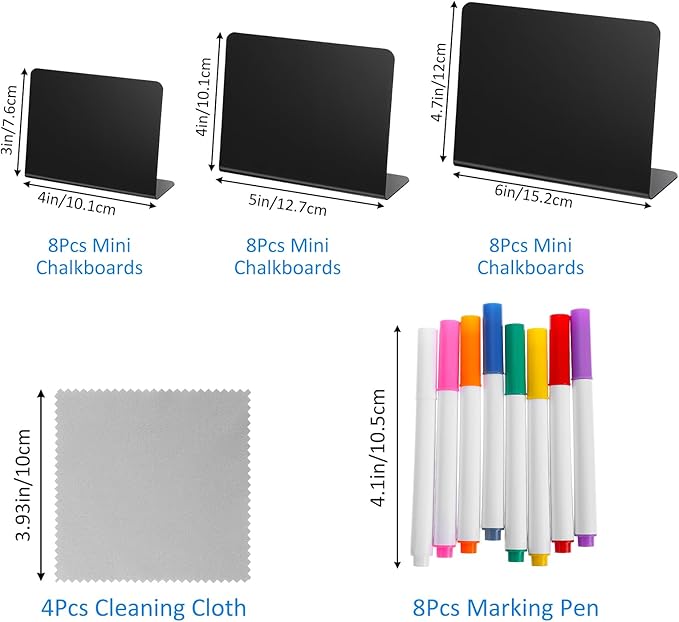 24 Pcs Mini Chalkboard Signs - Image 2
