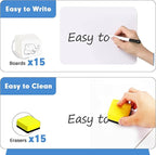 Dry Erase Lapboards, HERKKA 15 Pack Double Sided Small Dry Erase Whiteboards 9 - Image 3