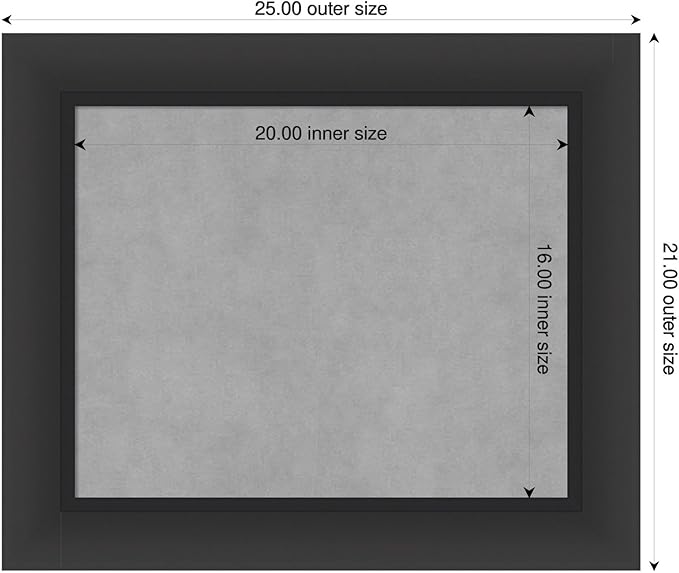 Amanti Art Black Framed Magnetic Board 21x25 Small Vision Board - Image 2