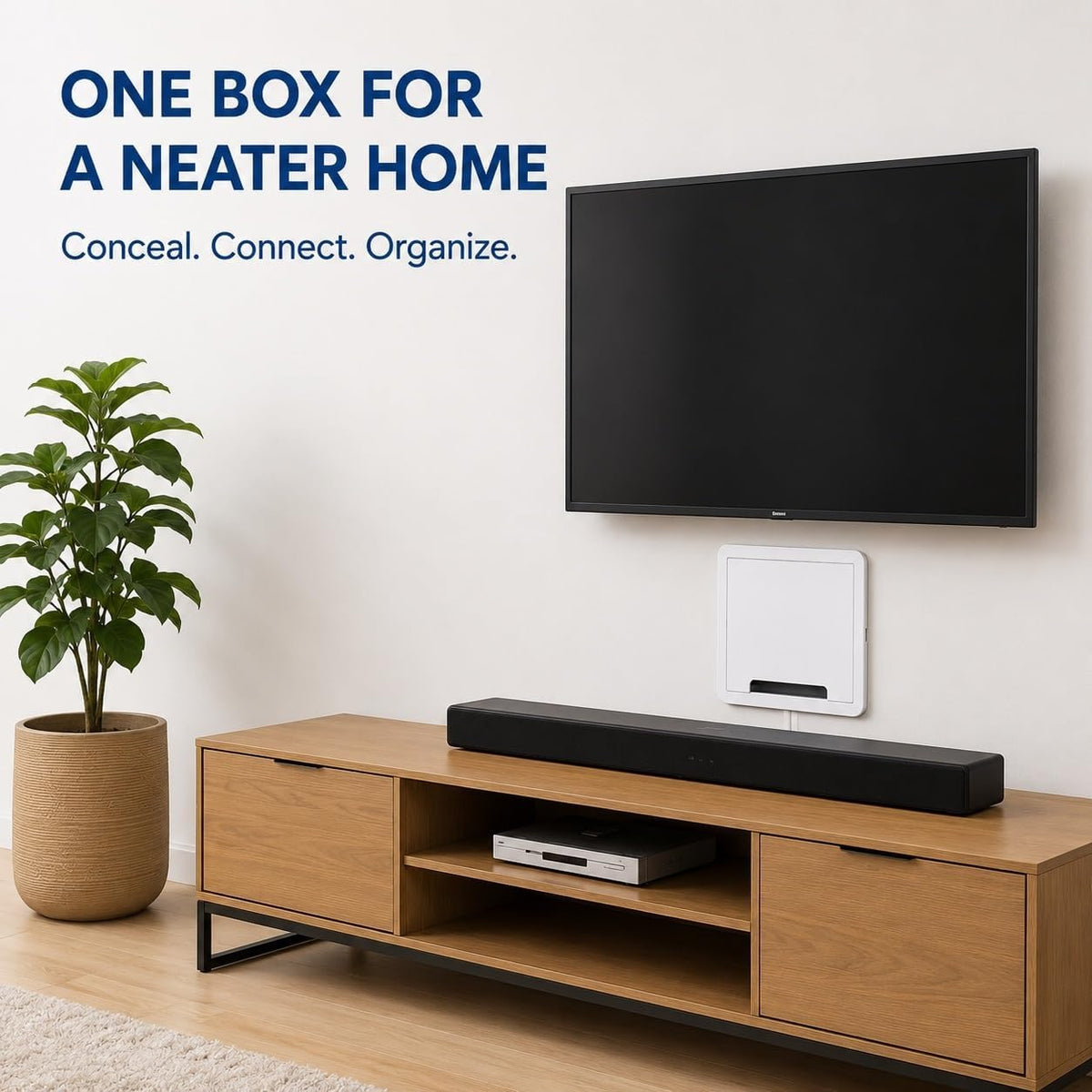 9" in-Wall Media Box Recessed Outlet Box Cable Management – Structured M...