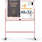 Large Dry-Erase Rolling Magnetic Whiteboard by TSJOFFICE