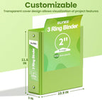 SUNEE 3 Ring Binder 2 Inch 1 Pack, Tender Green - Image 7