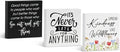 3 Pcs Inspirational Wood Box Sign Set, 5x5 Inches Motivational Quotes Wooden by Decorunlimited