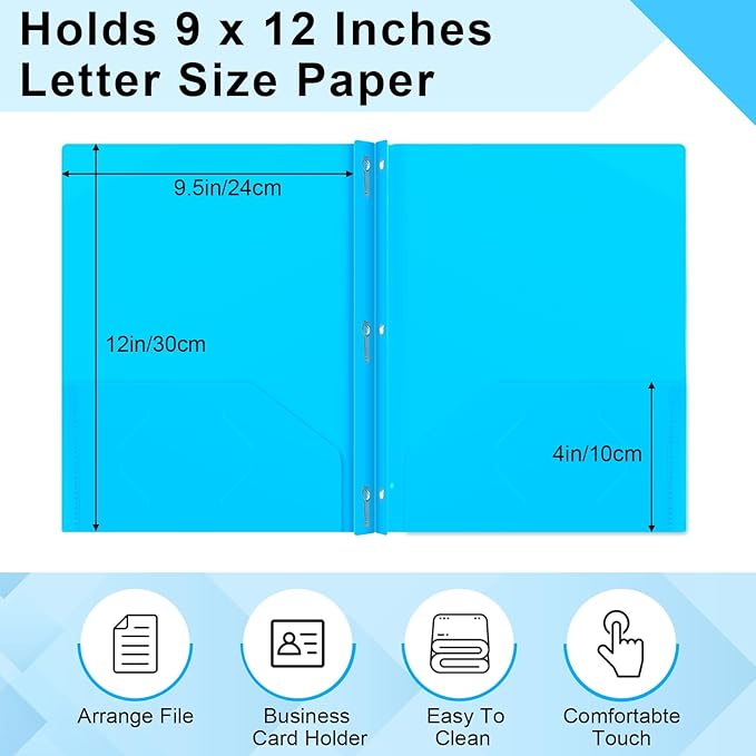 Harloon 40 Pcs Plastic Tax Return Folders 12 x 9 Inches 2 Pocket Folders Bulk - Image 2