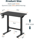 FitStand Small Pneumatic Adjustable Stand Up Desk, Rolling One-Piece Standing - Image 2