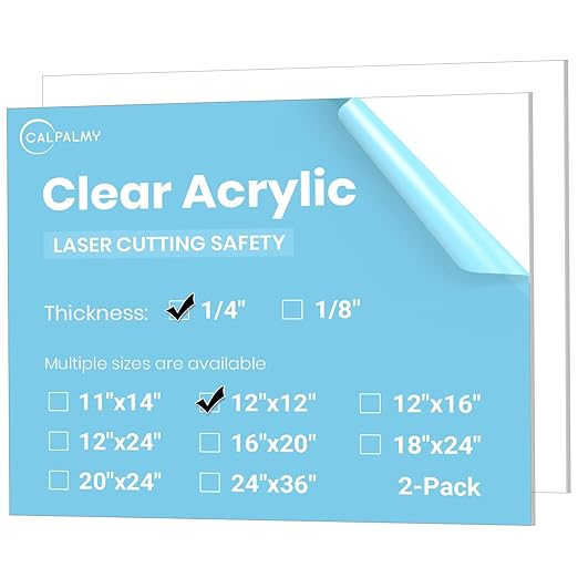 CALPALMY 12x12 Inch Clear Acrylic Sheet by CalPalmy