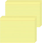 JINMIKEJI Yellow Ruled Index Cards 5x7 Inch by JINMIKEJI