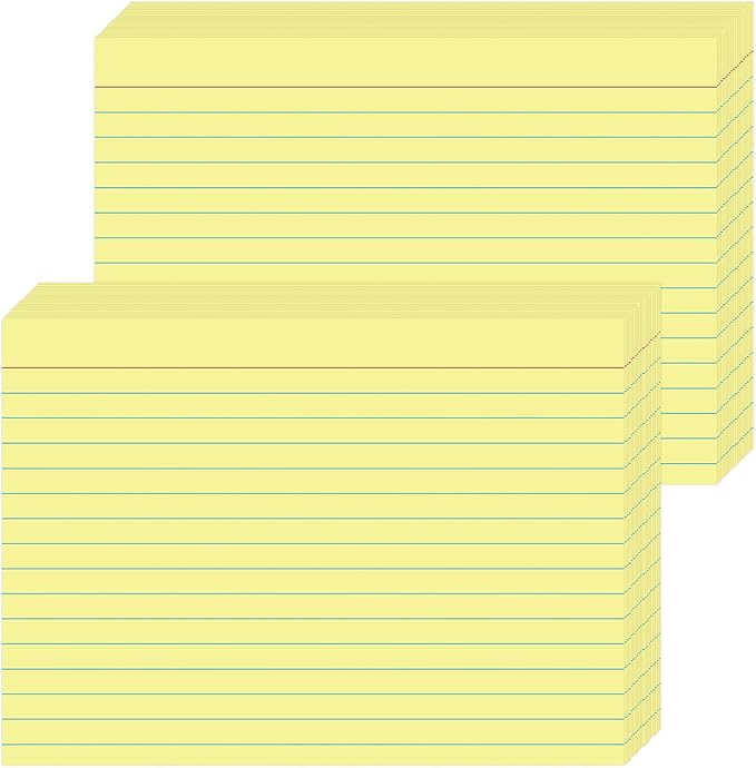 JINMIKEJI Yellow Ruled Index Cards 5x7 Inch by JINMIKEJI